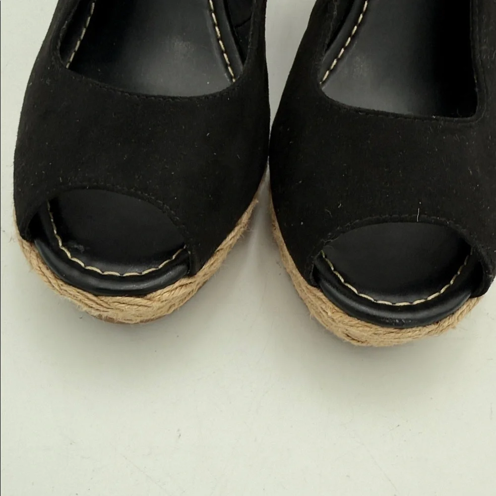 Brash Black Tan Wedge espadrilles Sandals women 12 casual vacation beach Y2K